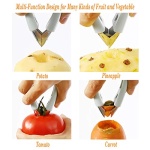 Strawberry Huller Stem Remover Tomato Corer Potato Pineapple Carrot Cutter Tool Kitchen Gadget Tweezers Peeler Utensil Clip for Fruit and Vegetable (Blue) - Image 3