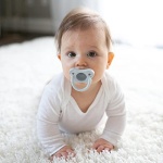 Dr. Brown’s HappyPaci 100% Silicone Pacifier 0-6m, BPA Free, White Blue Light Blue 3-Pack - Image 4