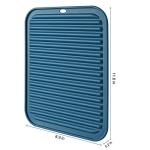 HOTEC Silicone Trivets for Hot pots and Pans, Heat Resistant for Kitchen Counter Dish Drying Mat, Set of 2 Classic Blue - Image 7