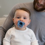 Dr. Brown’s HappyPaci 100% Silicone Pacifier 0-6m, BPA Free, White Blue Light Blue 3-Pack - Image 10