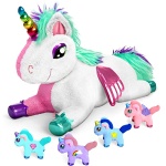 MindSprout Unicorn Mommy Stuffed with 4 Babies Inside her Tummy, for Girls 3 4 5 6 7 8 Years Old, Unicorn Toys for Girls Age 4-5, Best Birthday Gifts, Stuffed Animals Toy Age 6-8