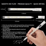 MARTCOLOR White Gel Pens Set, 6 Pack, 0.8mm Fine Point Pens Gel Ink Pens For Artists, Archival Ink Pens, White highlight Pens for Black Paper Drawing, Illustration, Sketching, Writing - Image 8