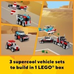 LEGO Creator 3 in 1 Flatbed Truck with Helicopter Toy, Transforms from Flatbed Truck Toy to Propeller Plane to Hot Rod and SUV Car Toys, Gift Idea for Boys and Girls Ages 7 Years Old and Up, 31146 - Image 6