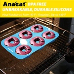Anaeat 3 Pack Donut Pan Silicone Baking Mold, Just Pop Out! Non-Stick Doughnuts Baking Pans BPA Free for 6 Full-Size Donuts, Muffin, Cake Biscuit Bagels - Oven & Dishwasher Safe (Multicolor) - Image 6
