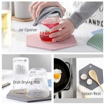 4 Packed Silicone Trivet Mats - DIY Different Size Dish Drying Mat, Hot Pot Holder for Pots & Pans, Non-Slip & Heat Resistant Kitchen Hot Pads for Countertops & Table,Teal - Image 3