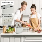 COMUSTER Kitchen Gadgets Set,Kitchen Scissors, Kitchen Utensils Set with Holder, Paring Knife,Whisk,Bottle Opener,Peeler- Home Kitchen Gadgets(White 6 Pieces set) - Image 4