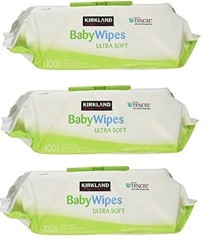 Kirkland Signature Baby Wipes, 13.8 Pound kiHeiG, 3 Pack(100 Wipes)