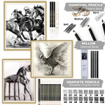 KALOUR 54-Pack Sketch Drawing Pencils Kit with Sketchbook,Include Graphite,Charcoal Pencils and Artists Tools,Pro Art Drawing Supplies for Adults Kids Beginners,ideal for Sketching Shading - Image 5