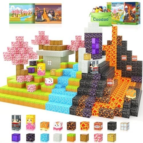 51rLGzaP1VL.jpg Magnetic Blocks - Build Mine Magnet World Magic Portal Set, Magnetic Tiles Building Blocks Toddler Toys STEM Sensory Outdoor Toys for 3+ Year Old Boys & Girls, Creative Kids Games Kids Toys - Image 1
