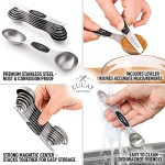 Zulay Kitchen Stackable Magnetic Spoons Set of 8 - Dual Sided Magnetic Measuring Spoons Set Fits In Spice Jars - Stainless Steel Measuring Spoons Magnetic For Dry and Liquid Ingredients (Black) - Image 2