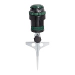 Orbit H2O-Six Gear-Drive Sprinkler on Metal T-Spike - Customizable Lawn Watering Coverage - Multi-Pattern Rotating Head with Adjustable Spray Range - Durable Outdoor Yard Irrigation Sprinkler - 58573