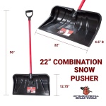 Bully Tools 22" Combo Snow Shovel Pusher Fiberglass Handle, Made in USA. - Image 13