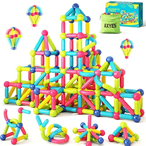 61F4VrPqJaL.jpg AXYES Magnet Toys for 3 Year Old Girls Boys, Educational Preschool Toys Magnetic Blocks for Toddlers Kids, Sensory Montessori Toys Magnet Building Tiles Sticks Playset, Birthday Gift - Image 1