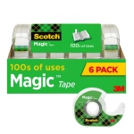 Scotch Magic Tape, Invisible, 6 Tape Rolls with Dispenders
