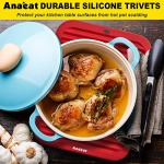 Anaeat 2 Pack Silicone Trivets for Hot Pots and Pans - Heat Resistant Real Silicone Hot Pads for Kitchen Counter, Multi-Purpose & Durable Trivet Mat for Hot Dishes, Jar Opener, Spoon Holder (Red ) - Image 7