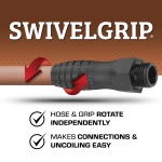 Flexzilla Colors SwivelGrip Garden Hose 5/8 in. x 25 ft., Lightweight All-Weather Water Hose, Durable and Flexible, Leak-Free Connections, Red Clay - Image 3