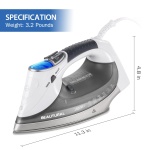 BEAUTURAL 1800-Watt Steam Iron with Digital LCD Screen, Double-Layer and Ceramic Coated Soleplate, 3-Way Auto-Off, 9 Preset Temperature and Steam Settings for Variable Fabric - Image 2
