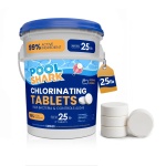 Pool Shark Swimming Pool Chlorine Tablets | 3-Inch Chlorine Tablets | 25 lbs | Slow-Dissolving 90% Active Chlorine Tabs | Pool Chemicals for Inground Pools, Above Ground Pools, Saltwater, Spa, Hot Tub