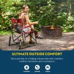 GCI OUTDOOR Freestyle Rocker Camping Chair | Portable Folding Rocking Chair with Solid, Durable Armrests, Drink Holder & Comfortable Backrest — Indigo Blue - Image 6