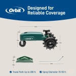 Orbit Traveling Tractor Water Sprinkler - Self-Propelled Traveling Sprinkler for Wide Lawn Coverage - Cast-Iron Body with Adjustable Coverage - Three-Speed - Automatic Shut Off - 58322 - Image 10