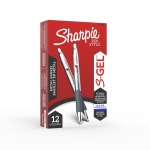 Sharpie S-Gel, Gel Pens, Sleek Metal Barrel, Gunmetal, Medium Point (0.7mm), Blue Ink, 12 Count - Image 2
