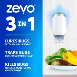 Zevo Flying Insect Trap for Fruit Flies & Gnats, 2 Plug-in Bases, 2 Refills - Image 2