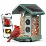 Kiwibit Solar Smart Bird Feeder with Camera, 4K HDR Live Video, AI Bird ID