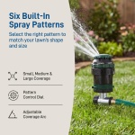 Orbit H2O-Six Gear-Drive Sprinkler on Metal T-Spike - Customizable Lawn Watering Coverage - Multi-Pattern Rotating Head with Adjustable Spray Range - Durable Outdoor Yard Irrigation Sprinkler - 58573 - Image 4