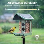 Kiwibit Solar Smart Bird Feeder with Camera, 4K HDR Live Video, AI Bird ID - Image 6