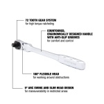 DEWALT Flex Head Ratchet, SAE, 3/8-Inch (DWMT81155) - Image 2