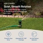 Orbit H2O-Six Gear-Drive Sprinkler on Metal T-Spike - Customizable Lawn Watering Coverage - Multi-Pattern Rotating Head with Adjustable Spray Range - Durable Outdoor Yard Irrigation Sprinkler - 58573 - Image 3