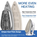 BEAUTURAL 1800-Watt Steam Iron with Digital LCD Screen, Double-Layer and Ceramic Coated Soleplate, 3-Way Auto-Off, 9 Preset Temperature and Steam Settings for Variable Fabric - Image 6