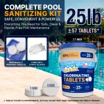 Pool Shark Swimming Pool Chlorine Tablets | 3-Inch Chlorine Tablets | 25 lbs | Slow-Dissolving 90% Active Chlorine Tabs | Pool Chemicals for Inground Pools, Above Ground Pools, Saltwater, Spa, Hot Tub - Image 2
