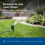 Orbit H2O-Six Gear-Drive Sprinkler on Metal T-Spike - Customizable Lawn Watering Coverage - Multi-Pattern Rotating Head with Adjustable Spray Range - Durable Outdoor Yard Irrigation Sprinkler - 58573 - Image 8