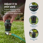Orbit H2O-Six Gear-Drive Sprinkler on Metal T-Spike - Customizable Lawn Watering Coverage - Multi-Pattern Rotating Head with Adjustable Spray Range - Durable Outdoor Yard Irrigation Sprinkler - 58573 - Image 5