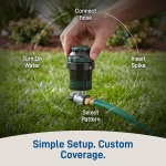 Orbit H2O-Six Gear-Drive Sprinkler on Metal T-Spike - Customizable Lawn Watering Coverage - Multi-Pattern Rotating Head with Adjustable Spray Range - Durable Outdoor Yard Irrigation Sprinkler - 58573 - Image 7