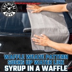 Chemical Guys, Waffle Weave Gray Matter Microfiber Drying Towel, 25 x 36 in - Image 4